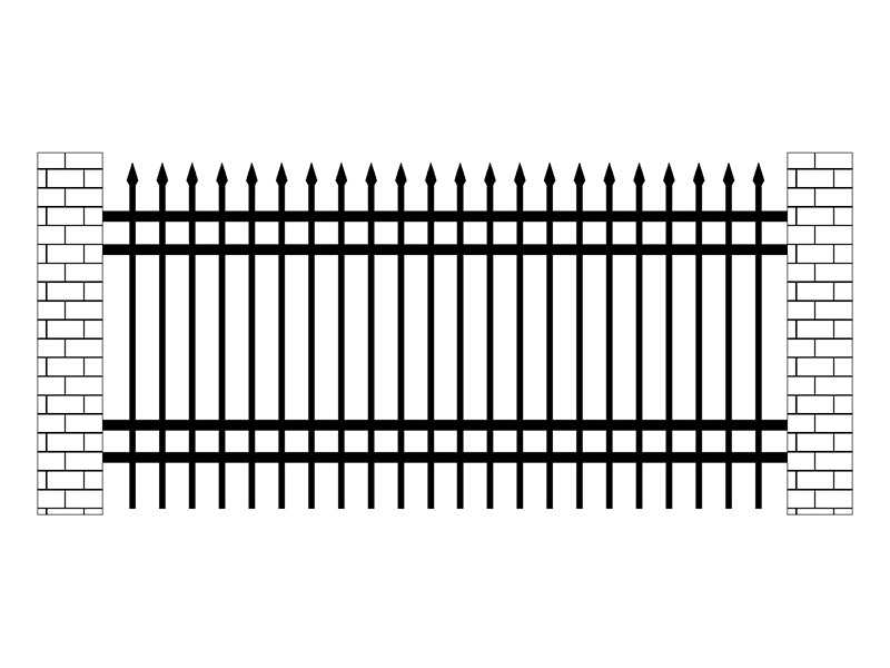 四橫桿學校鋅鋼圍欄圖片